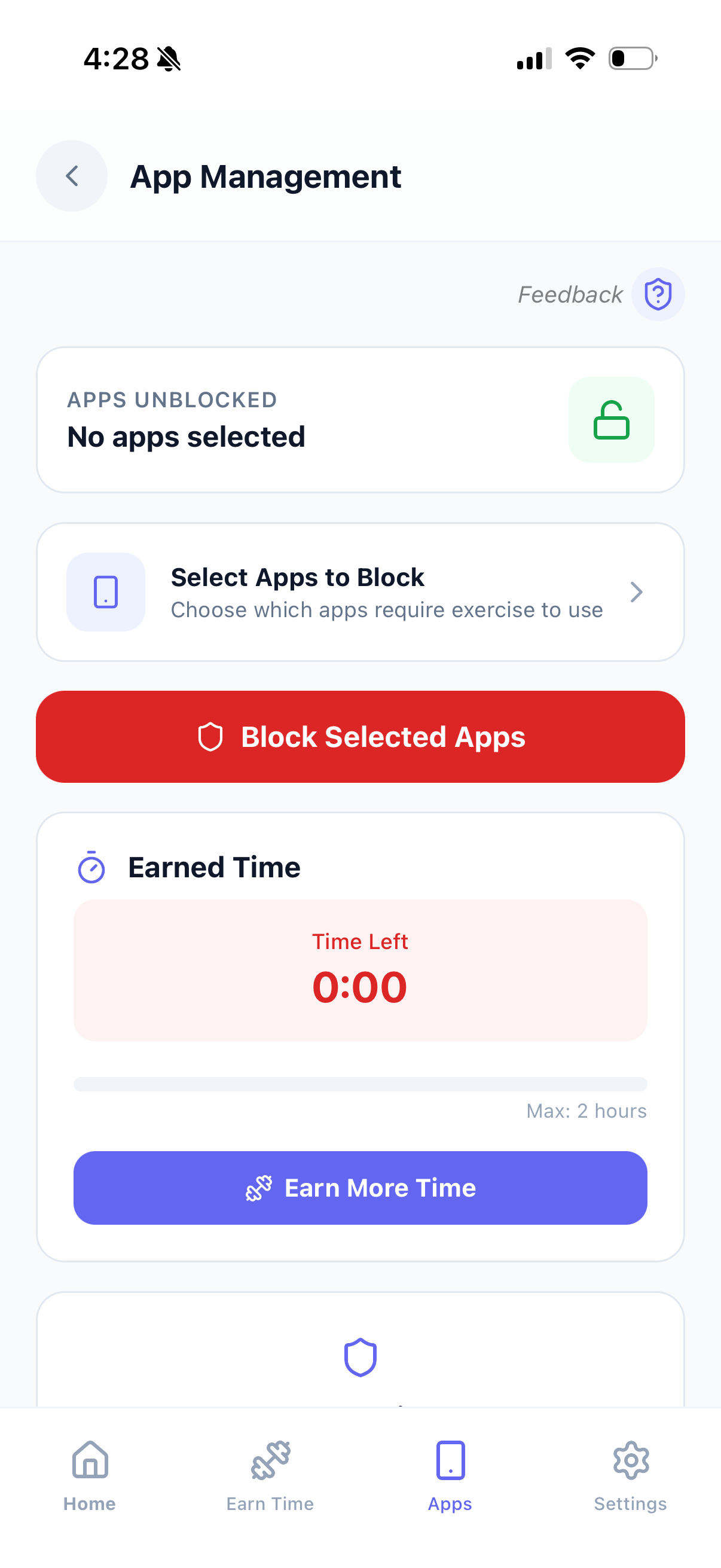 App blocking management